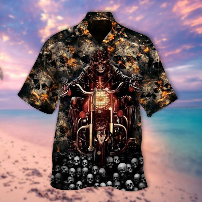 Bikergod Motorcycle SKULL BIKER Hawaii Shirt Design 3D Full Printed Sizes S - 5XL NASA59