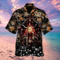 Bikergod Motorcycle SKULL BIKER Hawaii Shirt Design 3D Full Printed Sizes S - 5XL NASA59
