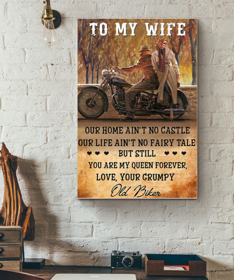 Bikergod Motorcycle You Are My Queen Forever Husband And Wife Biker Poster NANA267
