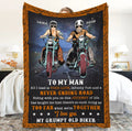 Bikergod Motorcycle Biker Couple To My Man I Love You My Old Grumpy Biker Custom Names Blanket NASA92