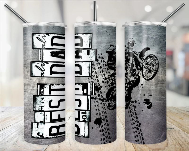 Bikergod Motorcycle Best Dad Father's Day Stainless Steel 20 Oz Straight Cup- NAIA349