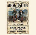 Bikergod Motorcycle Riding Together Fall In Love Custom Names And Year Poster NMQI114