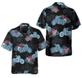 Bikergod Motorcycle Tropical Flower Hawaii Shirt Design 3D Full Printed Sizes S - 5XL NAIA03