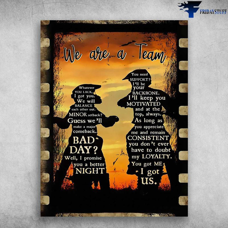 Bikergod Motorcycle Couple We Are A Team Vintage Poster NAIA123