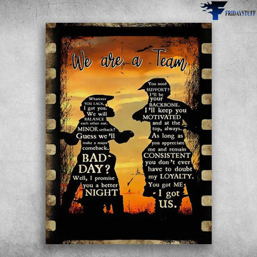 Bikergod Motorcycle Couple We Are A Team Vintage Poster NAIA123