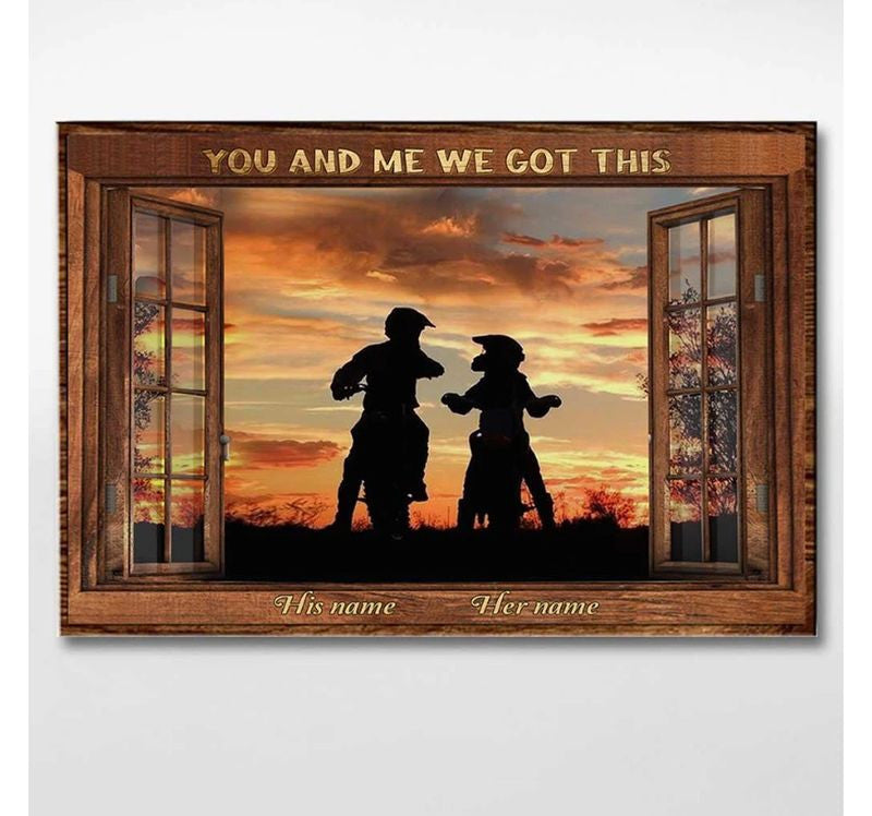 Bikergod Motorcycle You And Me We Got This Motorcycle Couple Custom Names Poster NANA120