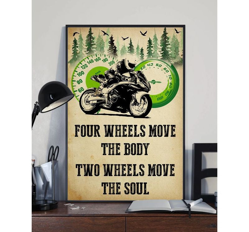Bikergod Motorcycle Two Wheels Move The Soul Poster NANA104