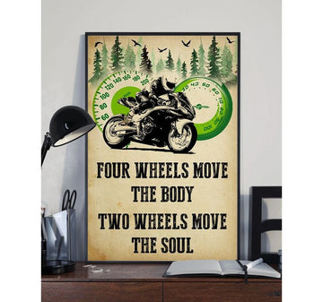 Bikergod Motorcycle Two Wheels Move The Soul Poster NANA104