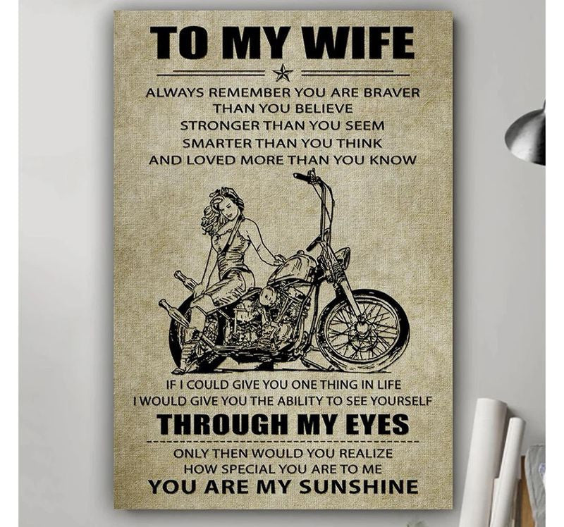 Bikergod Motorcycle You Are My Sunshine Biker Wife Poster NANA127