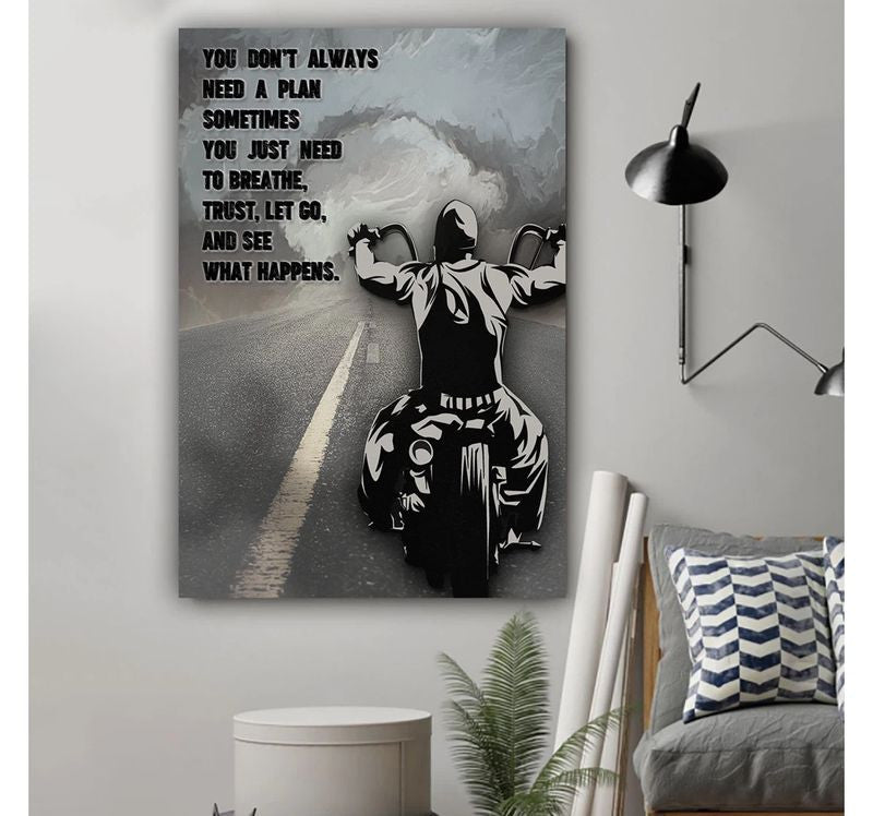 Bikergod Motorcycle Biker You Don't Always Need A Plan Poster NANA137