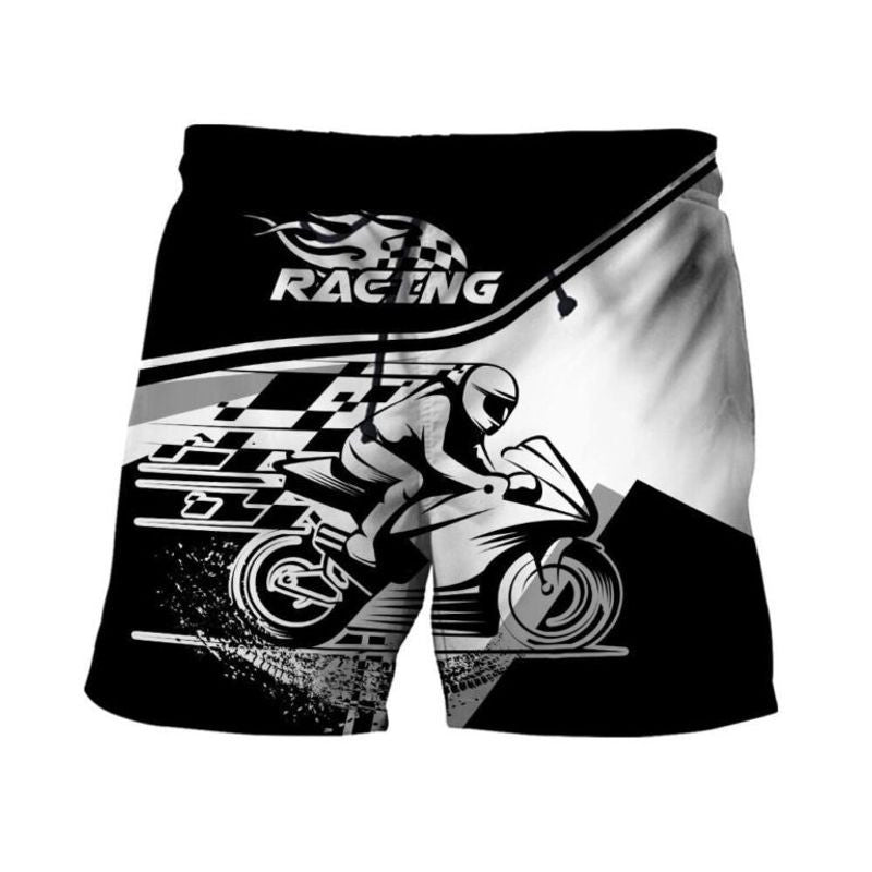 Bikergod Motorcycle Black Racing Beach Shorts Sizes S - 5XL - NMQI129C
