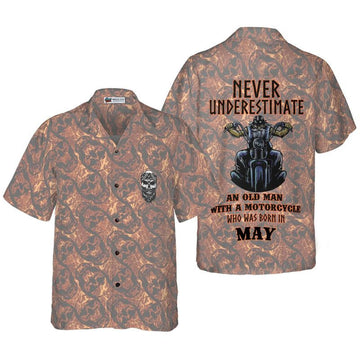Bikergod Motorcycle Never Underestimate An Old Man With A Motorcycle Who Was Born In May Hawaii Shirt Design 3D Full Printed Sizes S - 5XL NASA507
