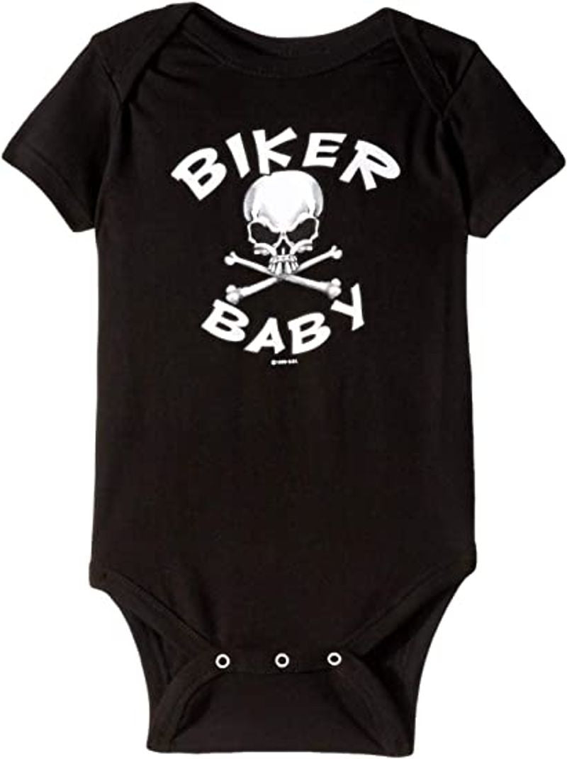 Bikergod Motorcycle Biker Baby Skull COTTON Baby Onesie Bodysuit NAZA281