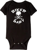 Bikergod Motorcycle Biker Baby Skull COTTON Baby Onesie Bodysuit NAZA281