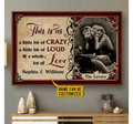 Bikergod Motorcycle Vintage Skeleton This Is Us Motorcycle Couple Custom Names Poster NANA106