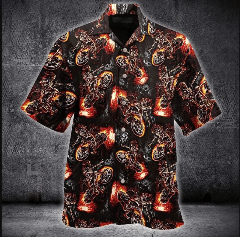 Bikergod Motorcycle Skull Biker Hawaii Shirt Design 3D Full Printed Sizes S - 5XL NASA524
