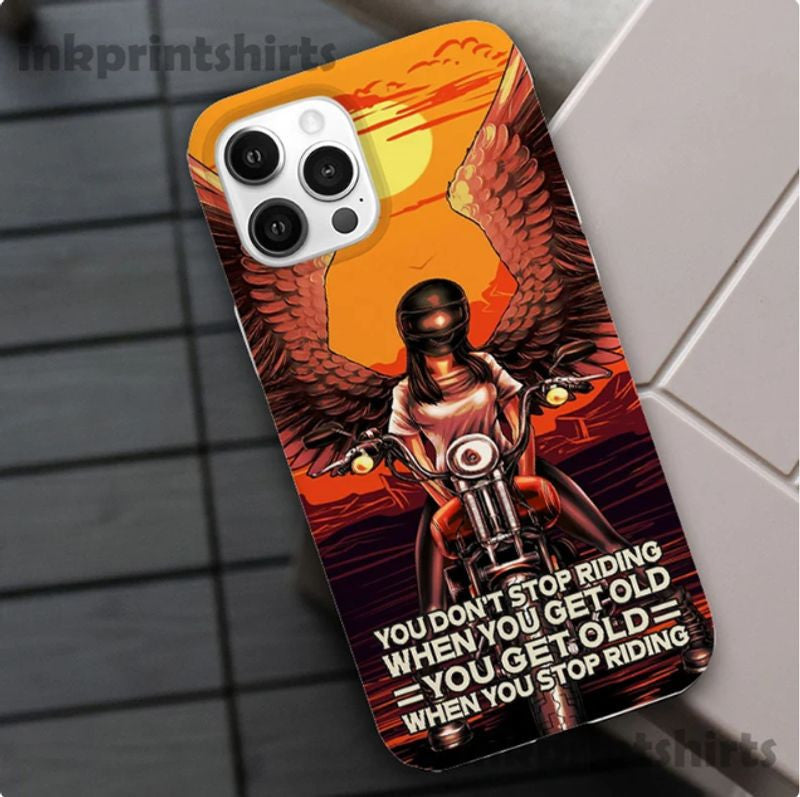 Bikergod Motorcycle Biker You Don't Stop Riding Phone Case Cover NMPC029