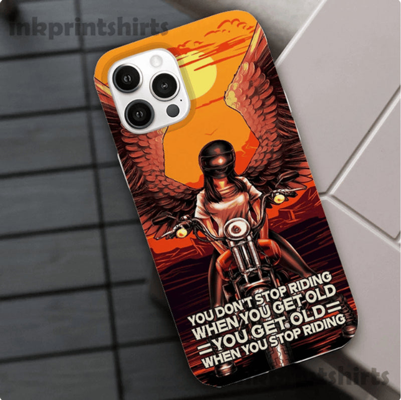Bikergod Motorcycle Biker You Don't Stop Riding Phone Case Cover NMPC029