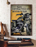 Bikergod Motorcycle Easily Distracted By Motorcycles Vintage Poster NANA171