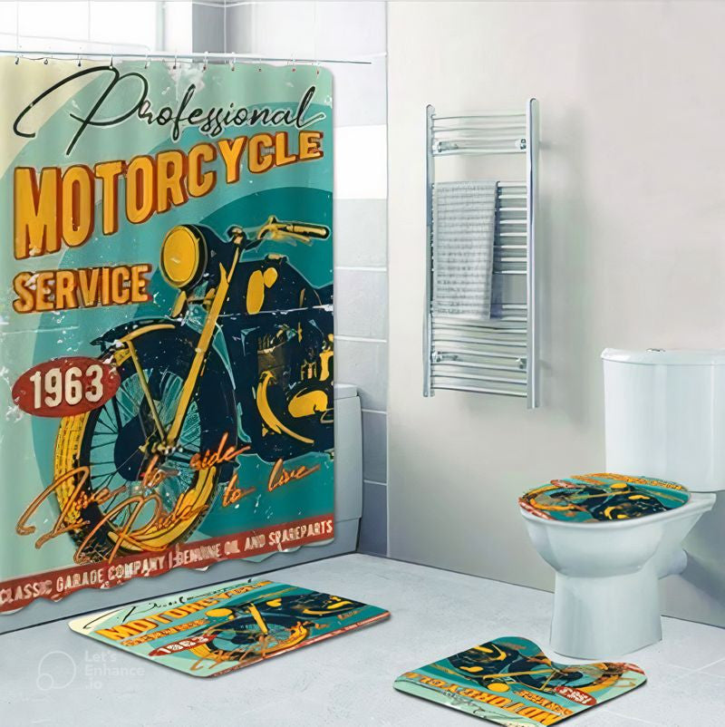 Bikergod Motorcycle Professional Motorcycle Bathroom Decor Set NMBR04