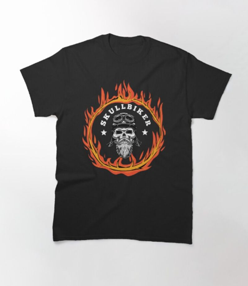 Bikergod Motorcycle skull biker T-shirt Design 2D Full Printed Sizes S - 5XL - TLEA223