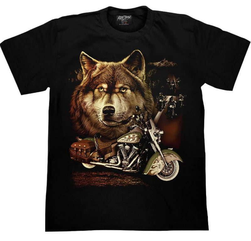 Bikergod Motorcycles Wolf T-shirt Design 3D Full Printed Sizes S - 5XL - NADA257