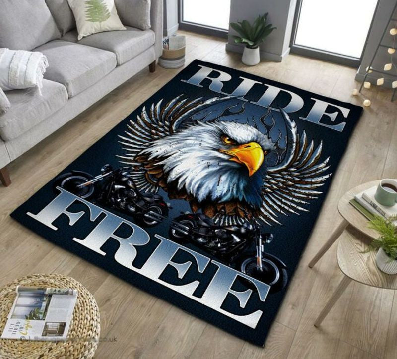 Bikergod Motorcycle Eagle Ride Free Rug Home Floor Decor NACA105