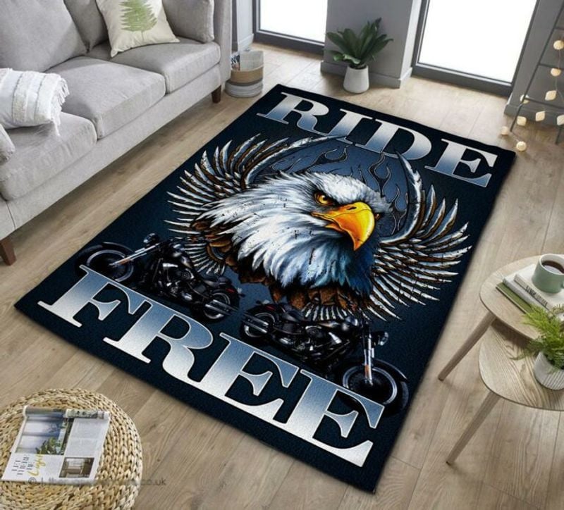 Bikergod Motorcycle Eagle Ride Free Rug Home Floor Decor NACA105