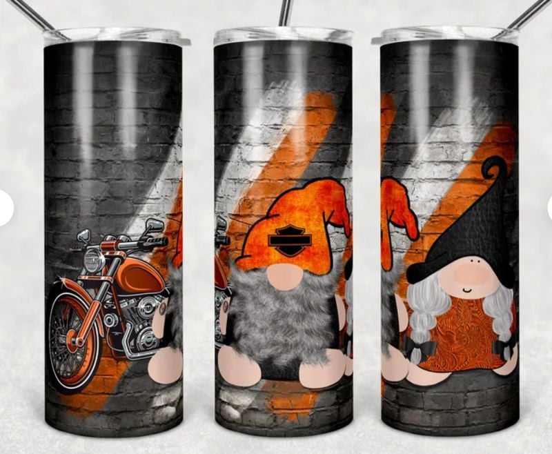 Bikergod Motorcycle Biker Gnomes Stainless Steel 20 Oz Straight Cup- NACA22