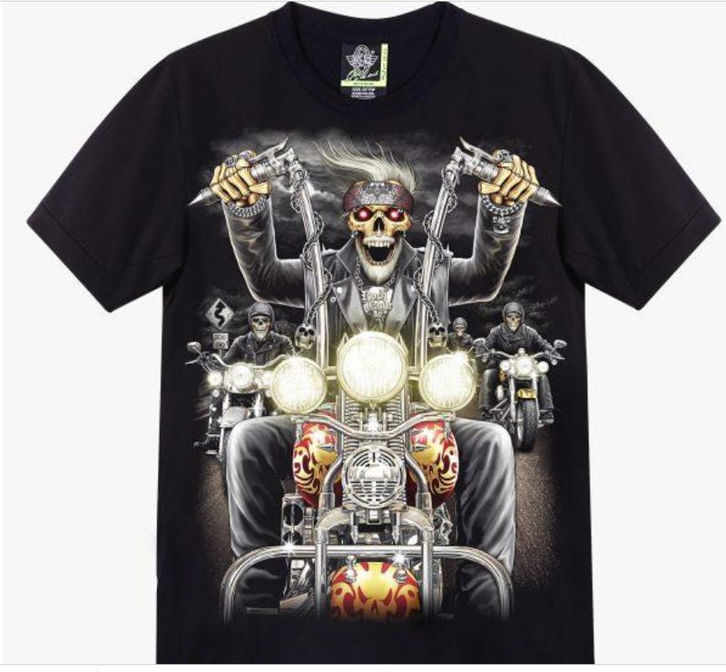 Bikergod Motorcycles Skull Riding a Chopper T-shirt Design 3D Full Printed Sizes S - 5XL - NADA249