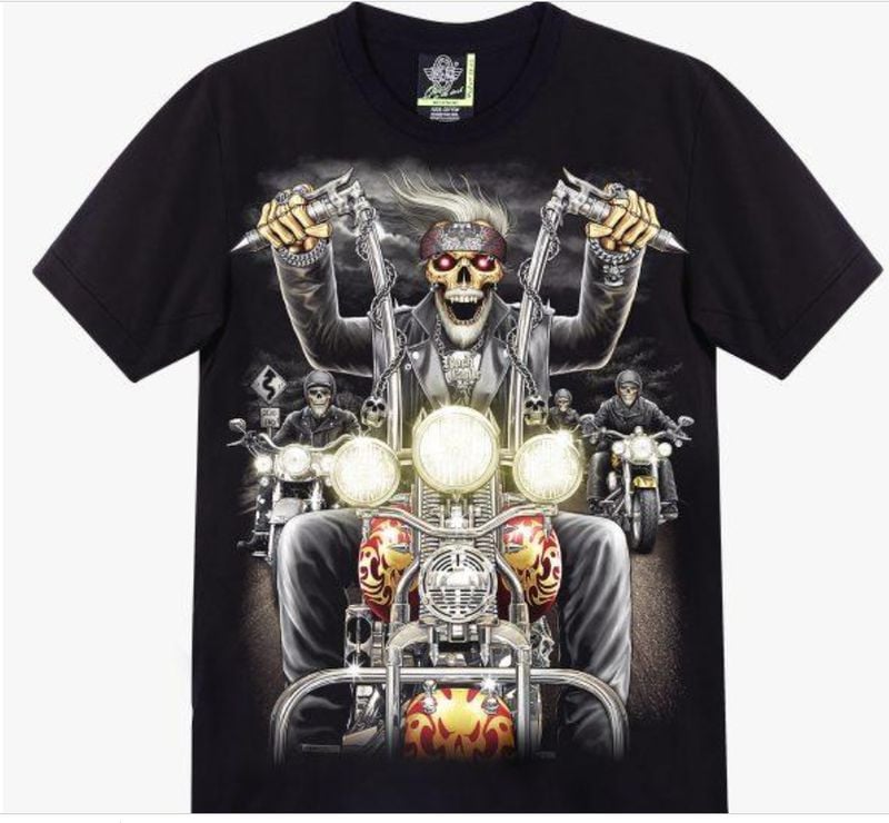 Bikergod Motorcycles Skull Riding a Chopper T-shirt Design 3D Full Printed Sizes S - 5XL - NADA249