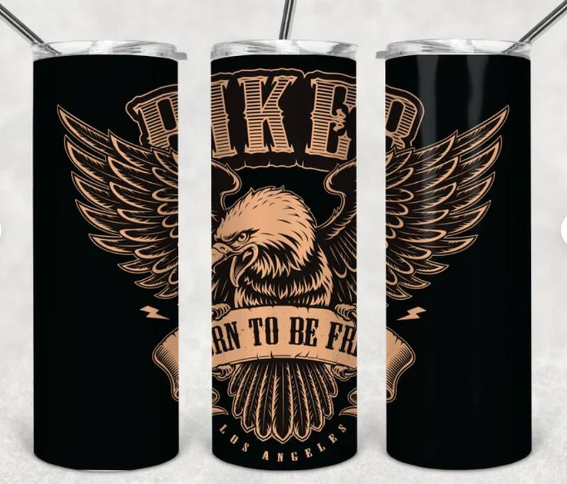 Bikergod Motorcycle Biker Stainless Steel 20 Oz Straight Cup- NACA09