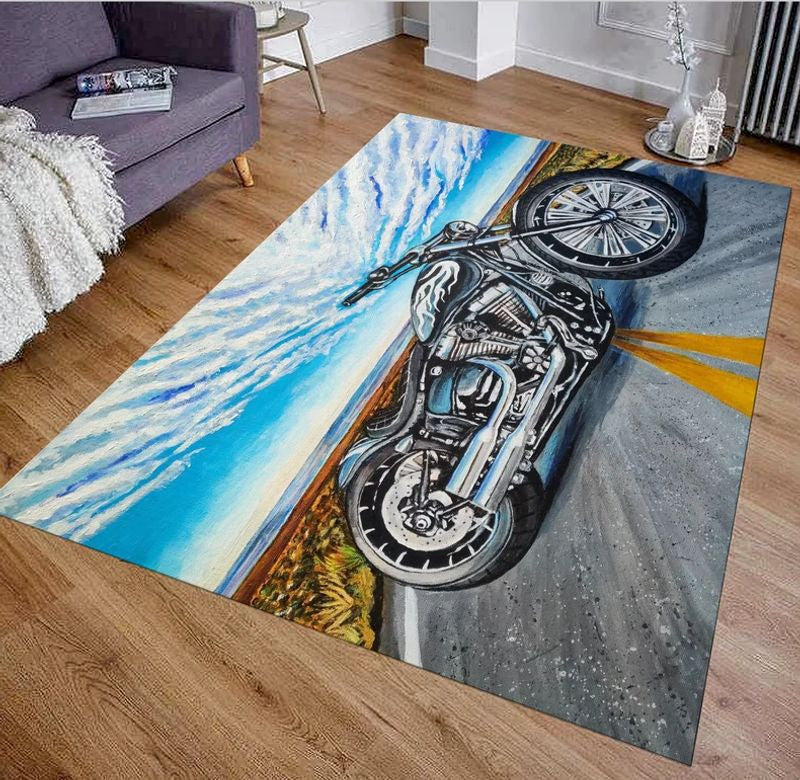 Bikergod Motorcycle Biker Rug Home Floor Decor NACA96