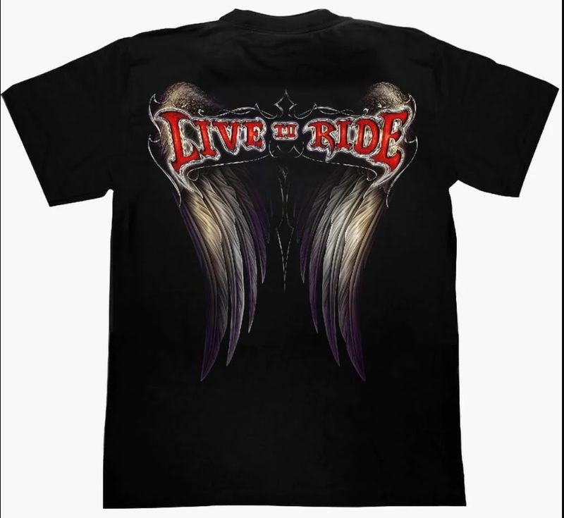 Bikergod Motorcycles Live To Ride T-shirt Design 3D Full Printed Sizes S - 5XL - NADA263