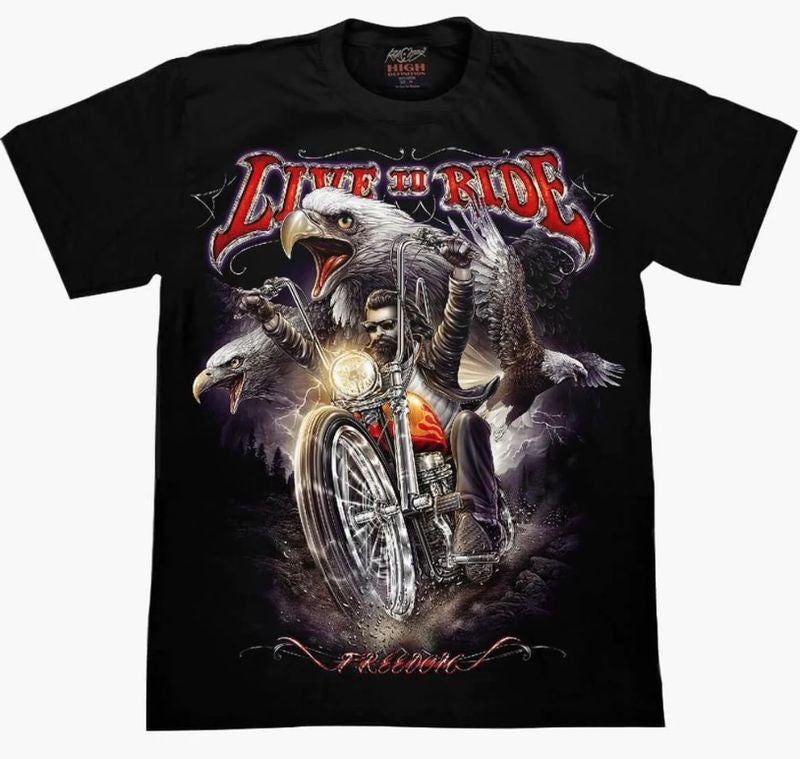 Bikergod Motorcycles Live To Ride T-shirt Design 3D Full Printed Sizes S - 5XL - NADA263