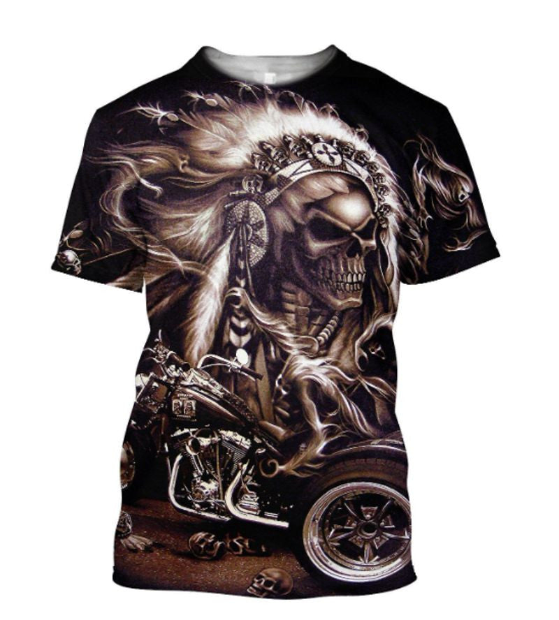 Bikergod Motorcycle Skull T-shirt Design 3D Full Printed Sizes S - 5XL - NABA226