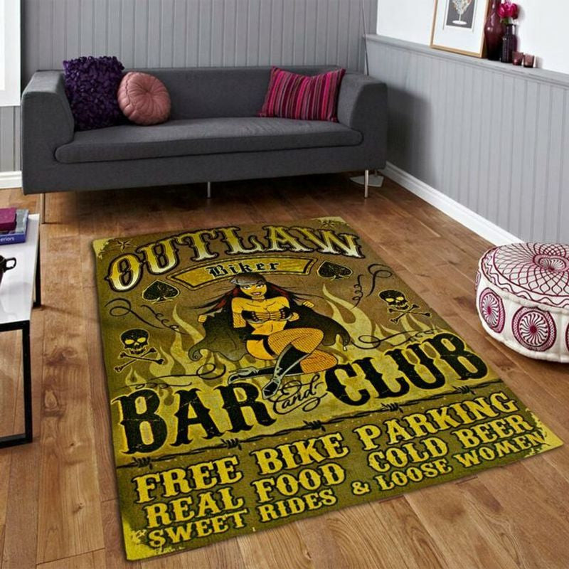 Bikergod Motorcycle Outlaw Biker Bar And Club Rug Home Floor Decor NADA165