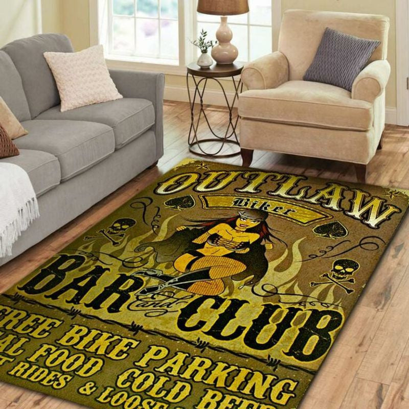 Bikergod Motorcycle Outlaw Biker Bar And Club Rug Home Floor Decor NADA165