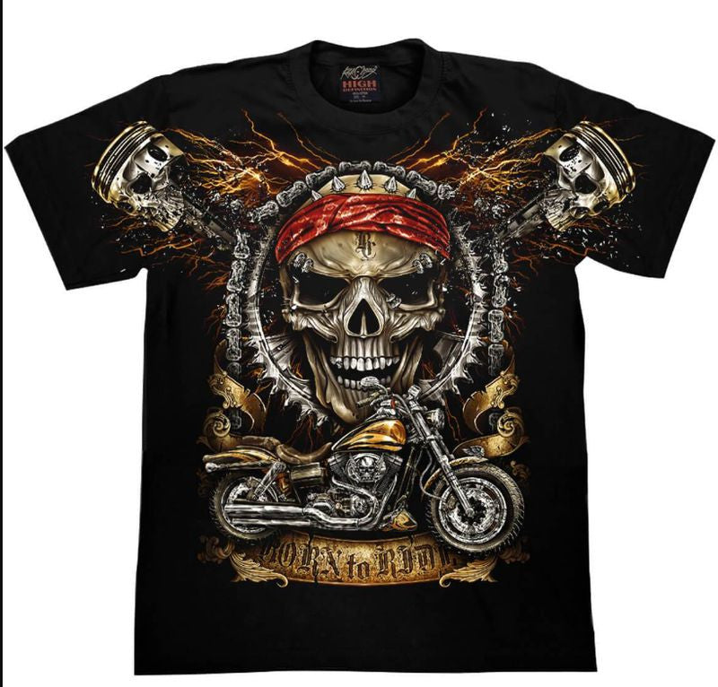 Bikergod Motorcycles Skull T-shirt Design 3D Full Printed Sizes S - 5XL - NADA261