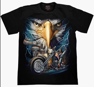 Bikergod Motorcycles Eagle Live To Ride T-shirt Design 3D Full Printed Sizes S - 5XL - NADA259