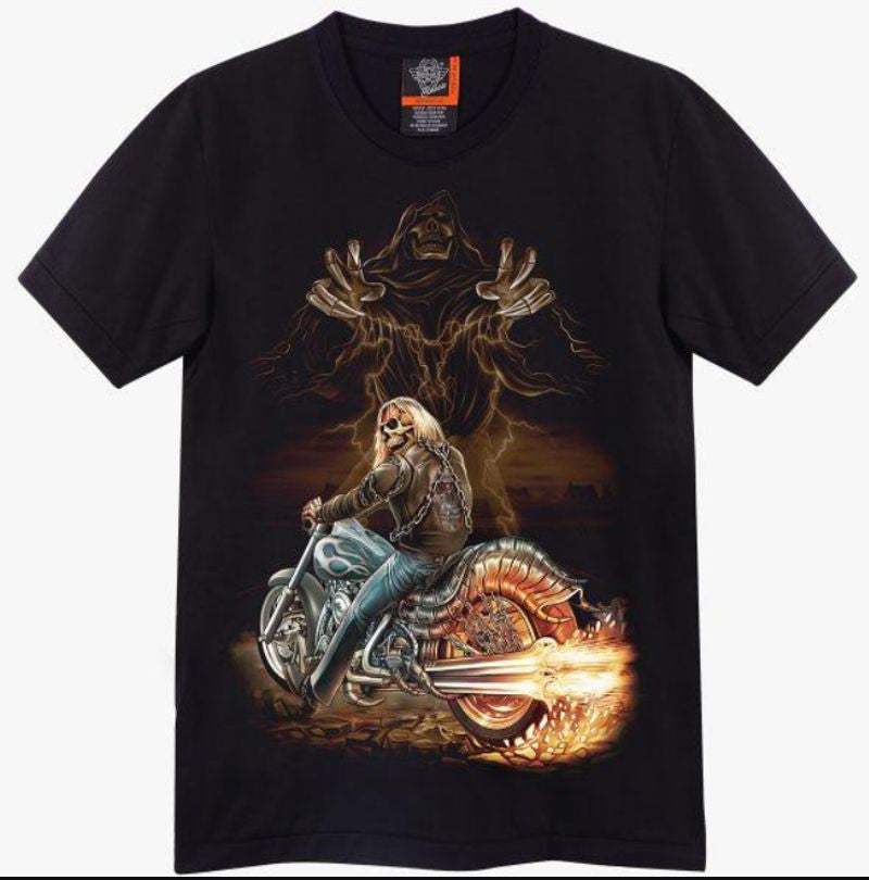 Bikergod Motorcycles Skull Ghost Rider T-shirt Design 3D Full Printed Sizes S - 5XL - NADA255
