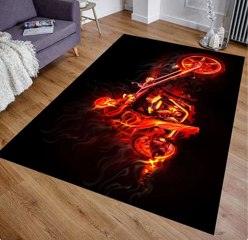 Bikergod Motorcycle Biker Rug Home Floor Decor NACA94