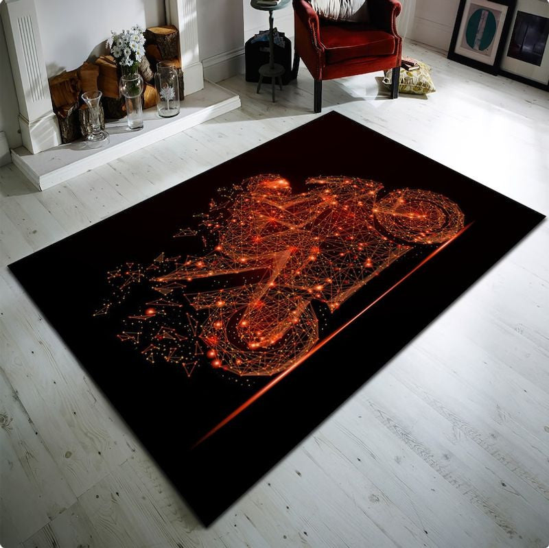 Bikergod Motorcycle Biker Rug Home Floor Decor NACA79