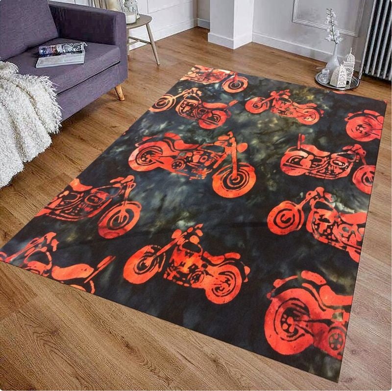 Bikergod Motorcycle Biker Vintage Rug Home Floor Decor NACA80