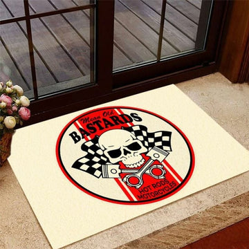 Bikergod Motorcycle Mean Old Bastards Hot Rods Motorcycles Doormat NACA102