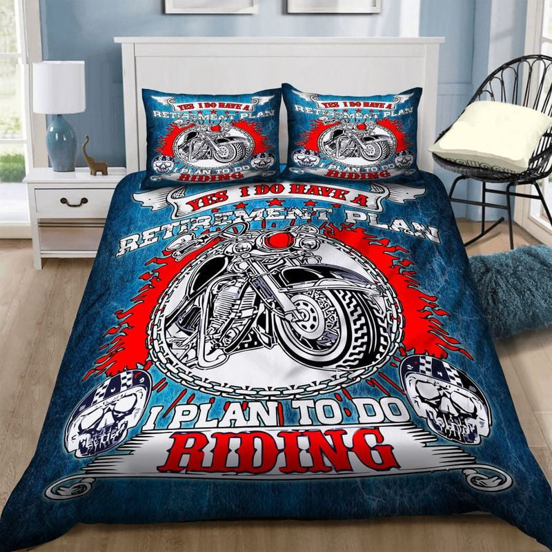 Bikergod Motorcycle Retirement Plan Bedding Set Cover Design 3D - NAAH31