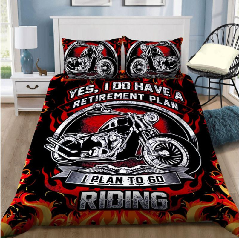 Bikergod Motorcycle Retirement Plan Bedding Set Cover Design 3D - NAAH37