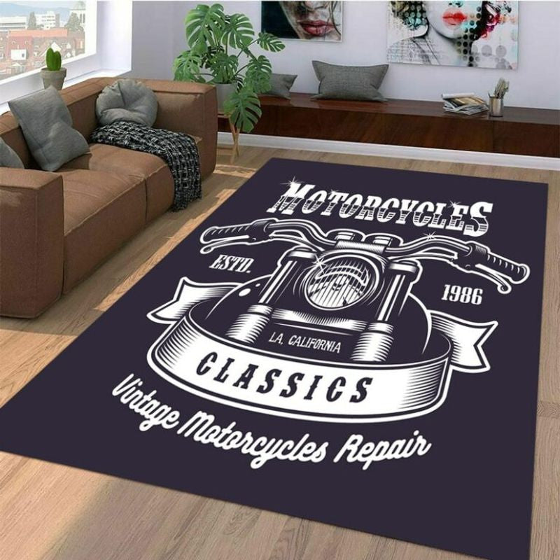 Bikergod Vintage Motorcycle Repair Rug Home Floor Decor NADA157
