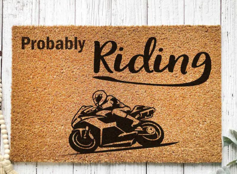 Bikergod Motorcycle Probably Riding Doormat NACA76