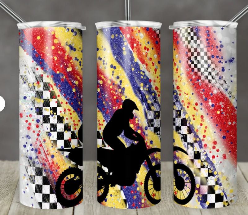 Bikergod Motorcycle Biker Racing Stainless Steel 20 Oz Straight Cup- NACA37